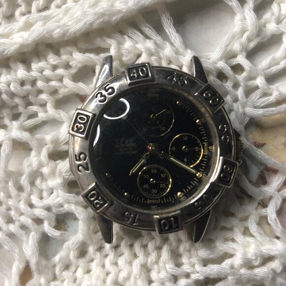 Vintage Selina Mens Wrist Watch Part - Does Not Run, For Parts (Diver's Watch?) - Picture 2 of 7